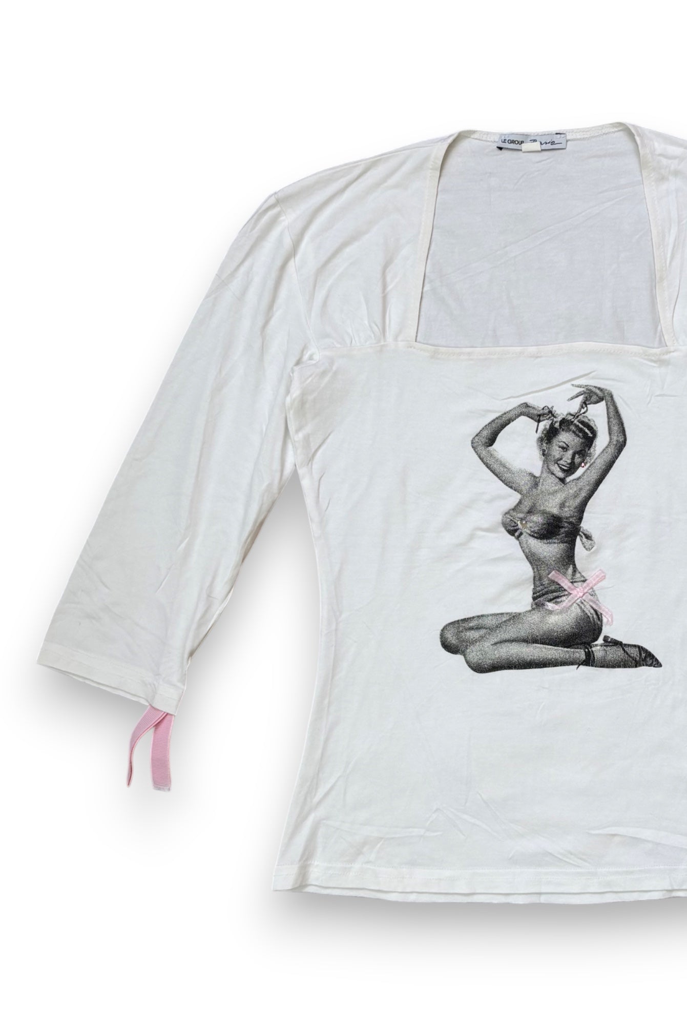 White Vintage Graphic Long Sleeve Top