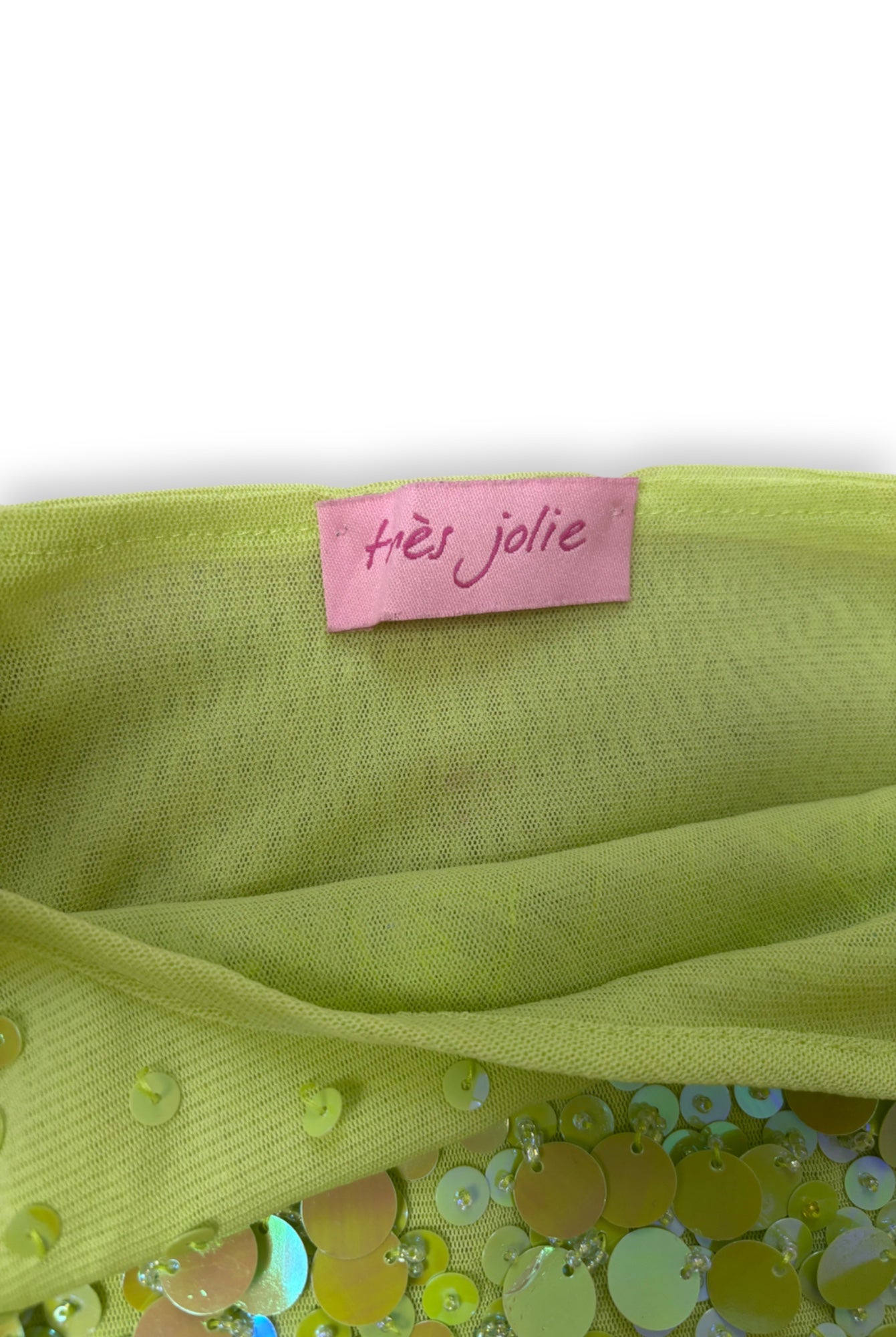 Green Sequin Embellished Cami Top