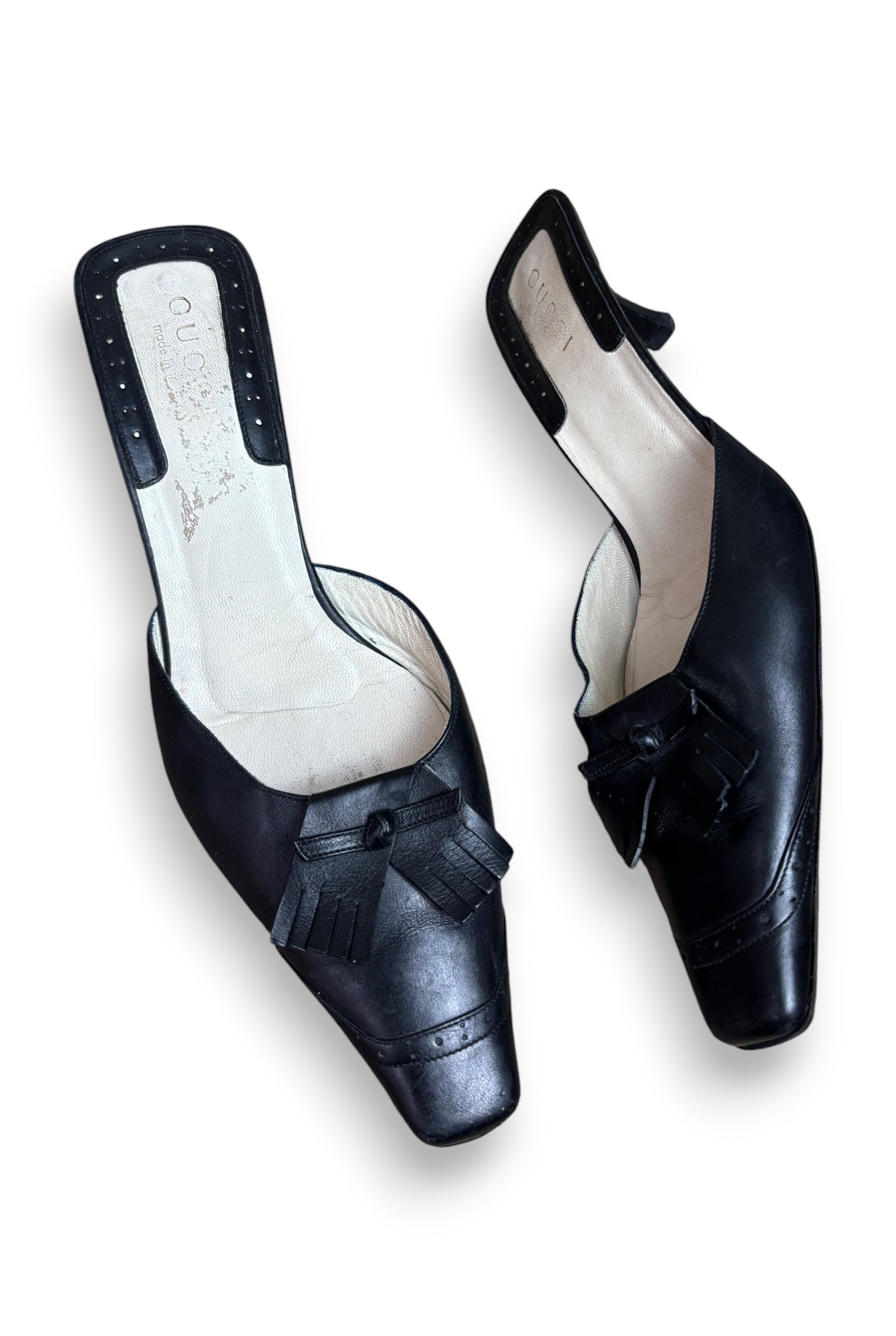 Gucci Black Leather Mules