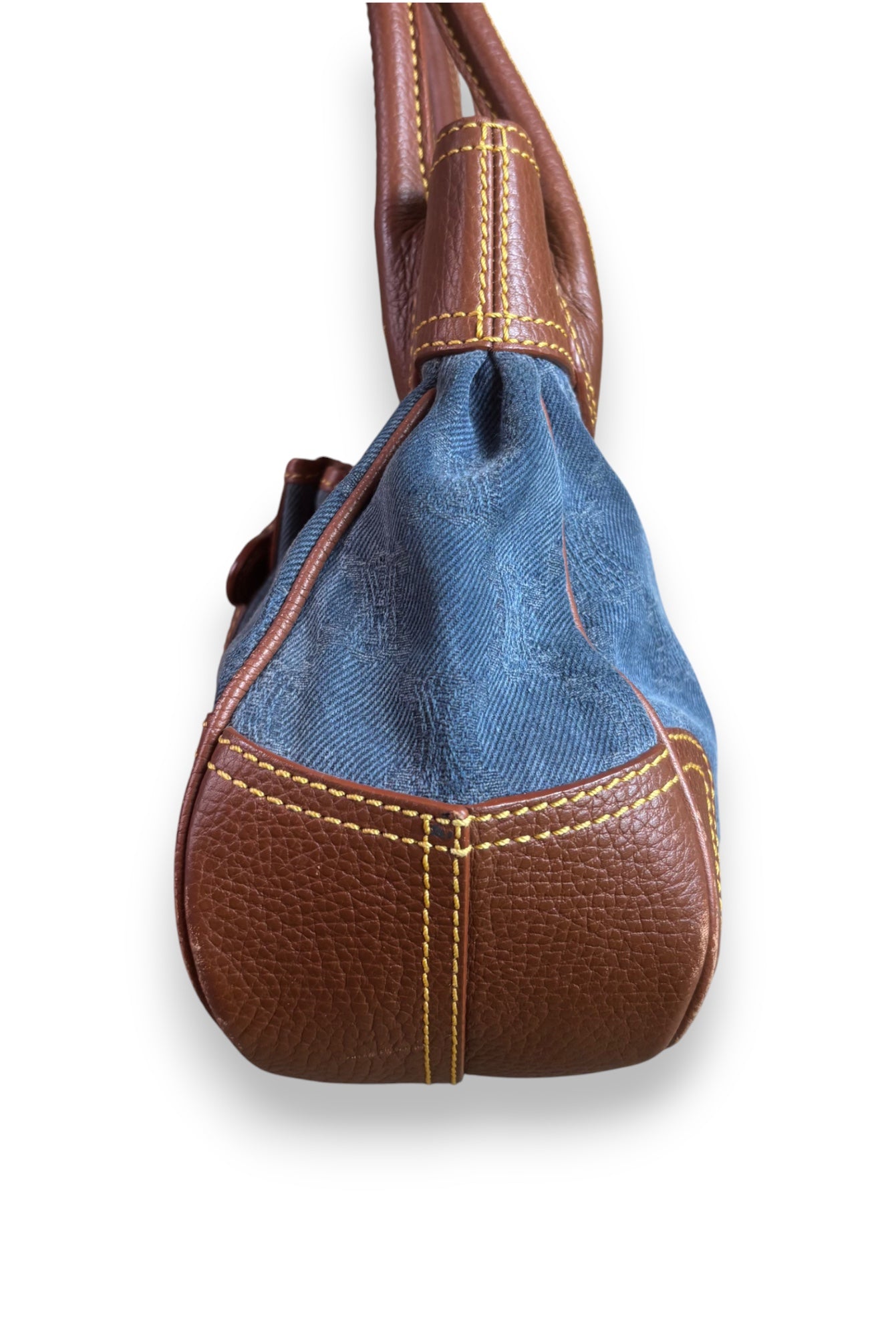 Celine Blue Denim & Brown Leather Shoulder Bag