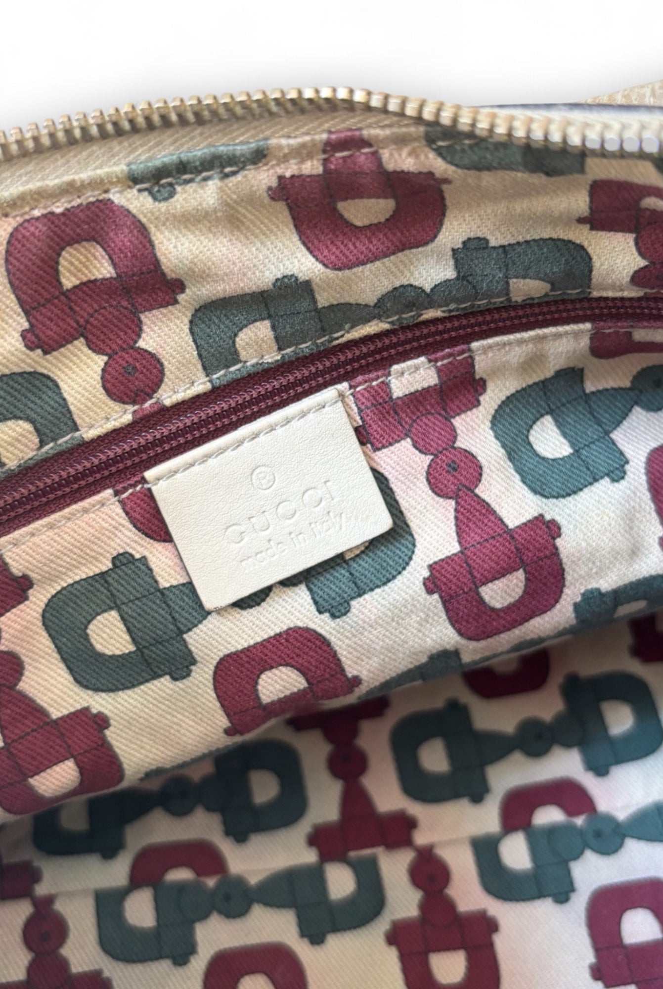 Gucci Cream Abbey D Ring Shoulder Bag