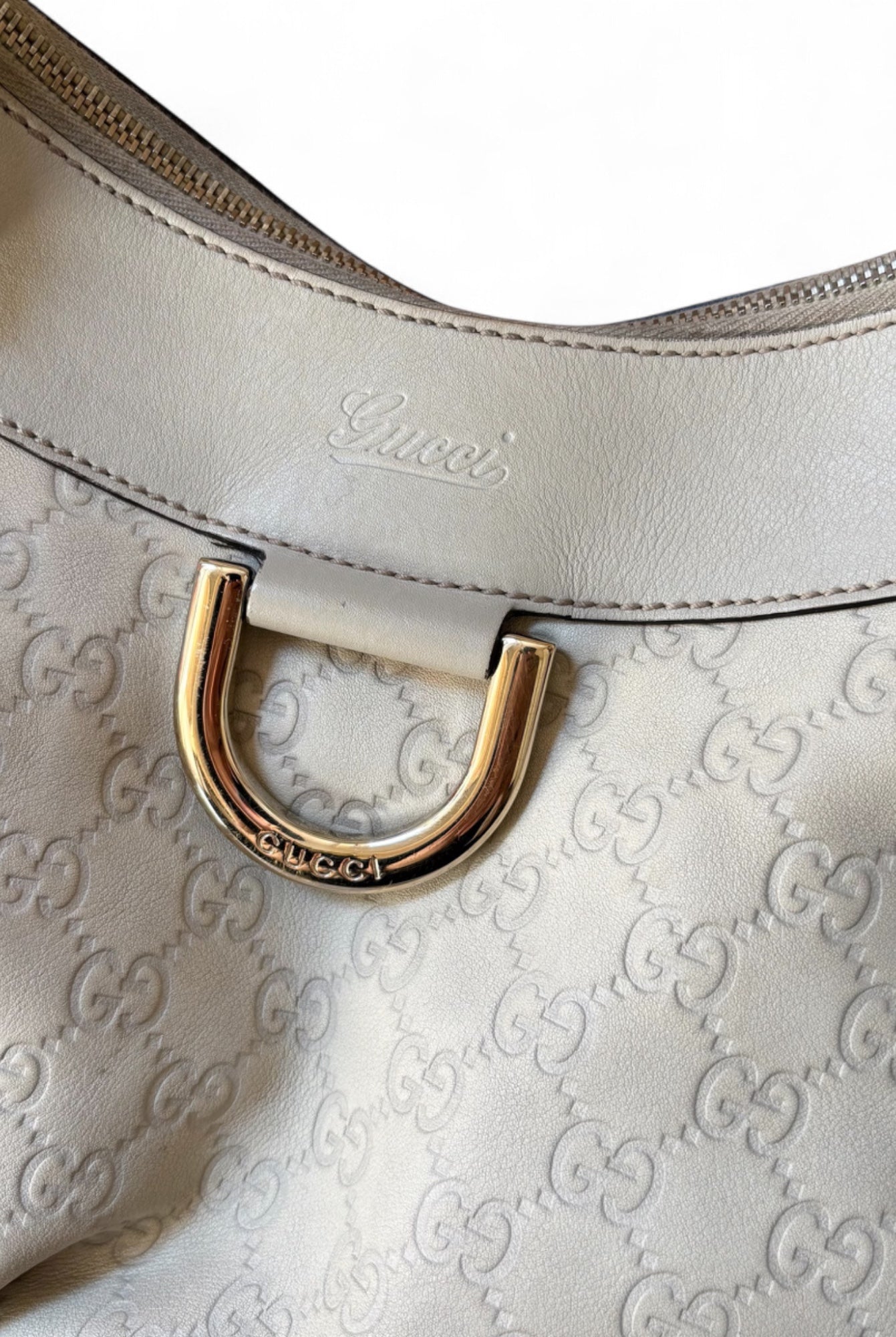 Gucci Cream Abbey D Ring Shoulder Bag