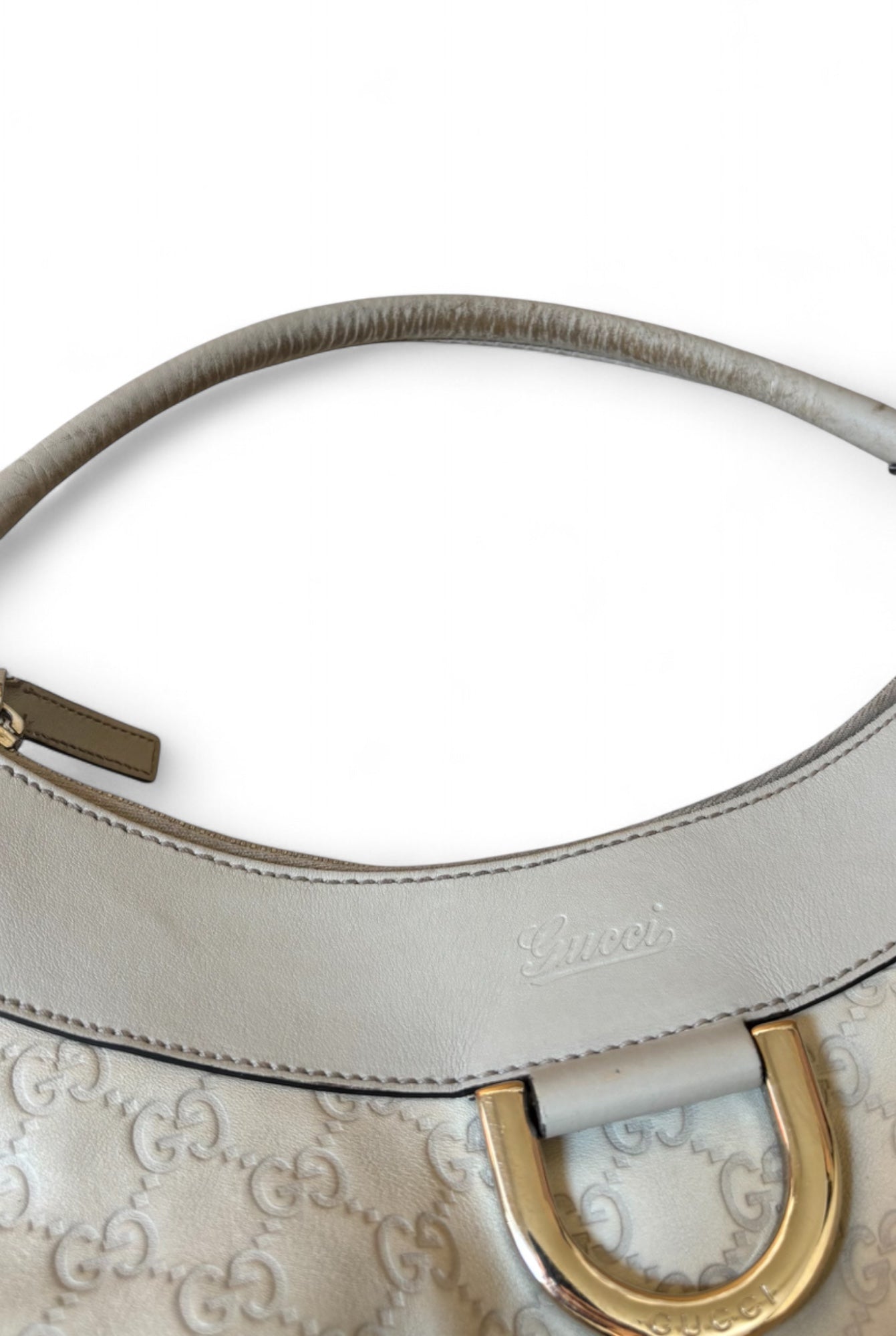 Gucci Cream Abbey D Ring Shoulder Bag