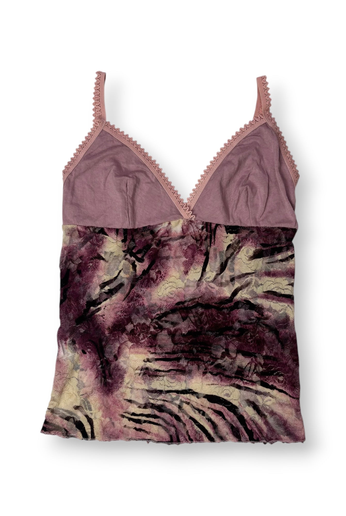Plum Cami Top with Lace Trim