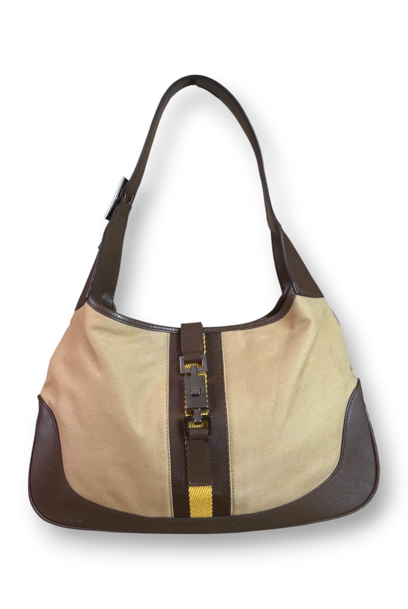 Gucci Jackie Beige and Brown Shoulder Bag